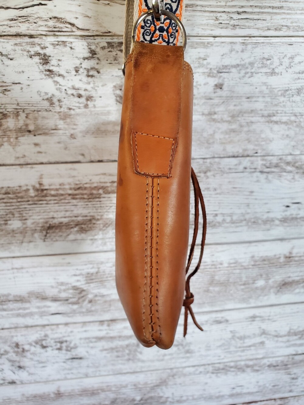 Handmade Cowboy Boot Crossbody Purse with Woven Boho Guitar Strap - Picture 5 of 16